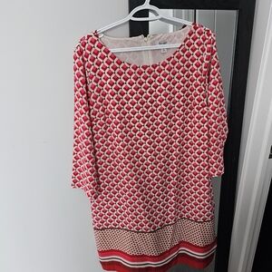 Old Navy Red and White Patterned Dress